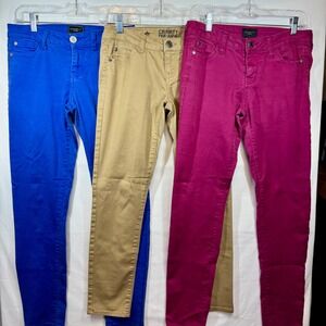 3 Pair Lot-Celebrity Pink Skinny Jeans Denim Blue, Tan,‎ Raspberry Size 3/26